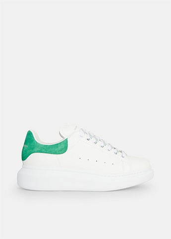 White & Bright Green Oversized Platform Sneaker