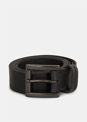 30mm Black Leather Belt
