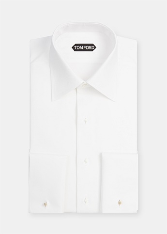 White Poplin Classic Fit Evening Shirt