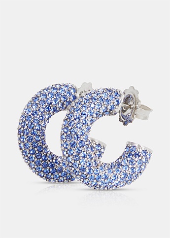 Sapphire Silver Base Cameron Small Hoops