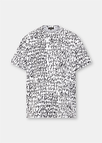 White & Black Alphabet T Shirt