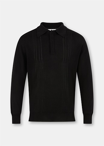 Black Knitted Polo