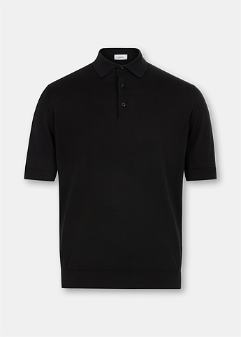 Black Knitted Polo
