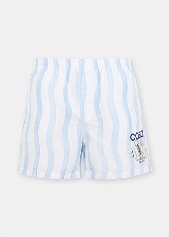 Blue Stripe Swim Shorts