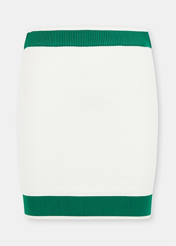 White & Green Monogram Skirt