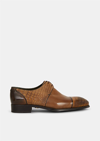 Brown Leather Derby Shoes 