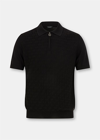 Black Short Sleeve Polo Shirt 