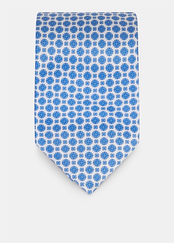 Blue & White Silk Tie