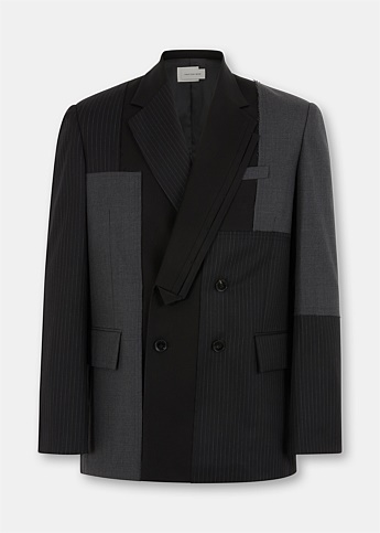 Black & Grey Deconstructed Blazer