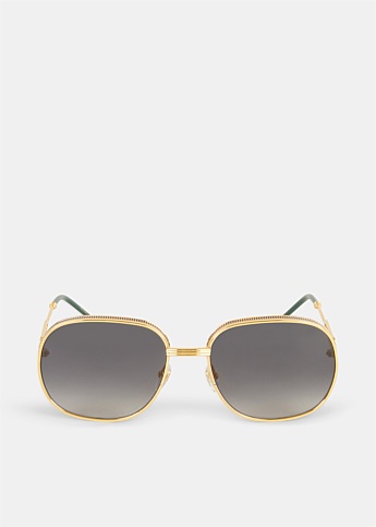Black & Gold Square Sunglasses