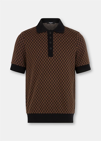 Black & Brown Mini Monogram Polo Shirt