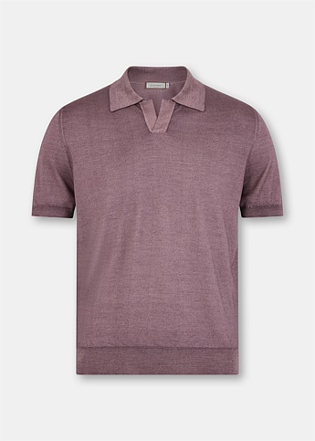 Purple Knitted Polo Shirt