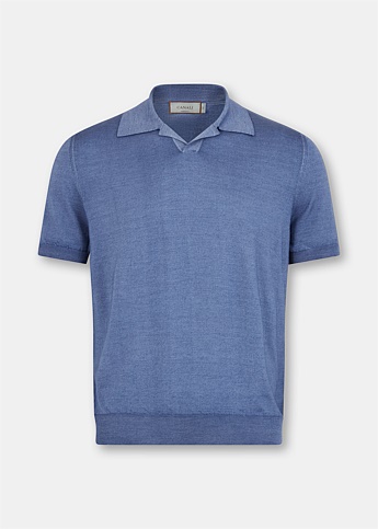 Royal Blue Knitted Polo Shirt