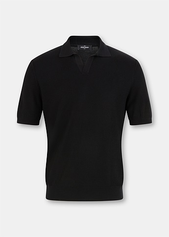 Black Short Sleeve Tennis Shirt