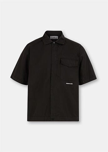 Black Shirt Sleeve Overshirt