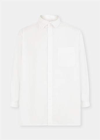 White 3 Layered-Collar Shirt