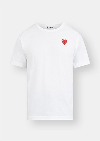 White Overlapping Heart Short Sleeve T-Shirt