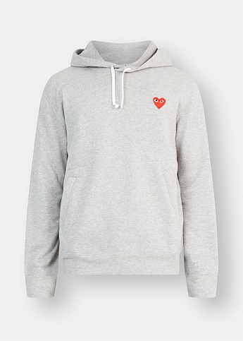 Heart Embroidered Draw String Hoodie