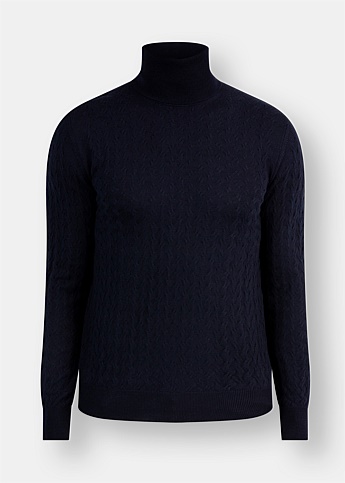 Merino Rollneck Cable Knit