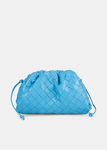 Blue Intrecciato Mini Pouch Bag