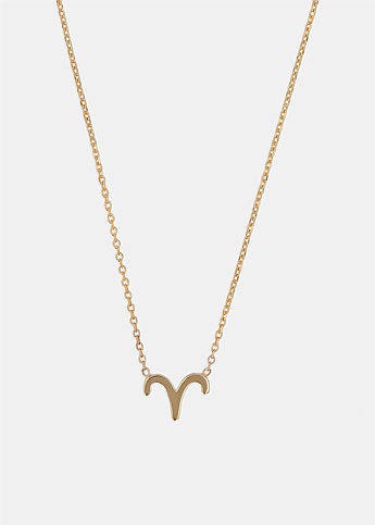Aries Zodiac 10k Gold Necklace