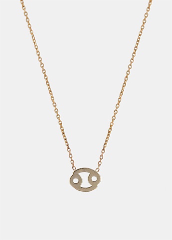 Cancer Zodiac 10k Gold Necklace