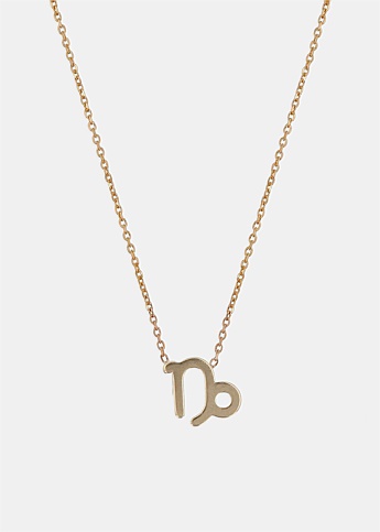 Capricorn Zodiac 10k Gold Necklace