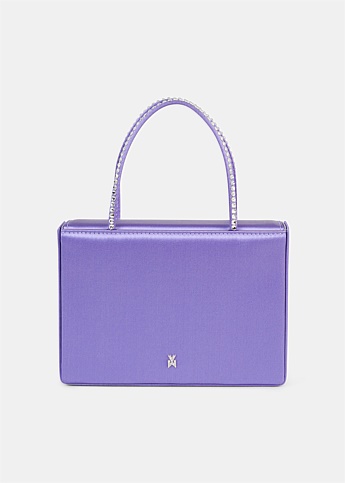 Amini Crystal Satin Lilac Box Bag