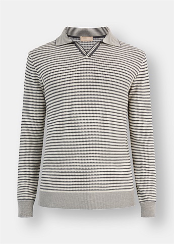  Ice Cotton Long Sleeved Knit Polo 
