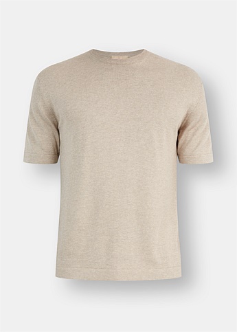 Silk Cotton Jersey Knit T-Shirt