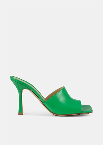 Green Stretch Mule Sandals