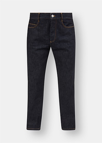 Contrast Stitching Denim Jeans