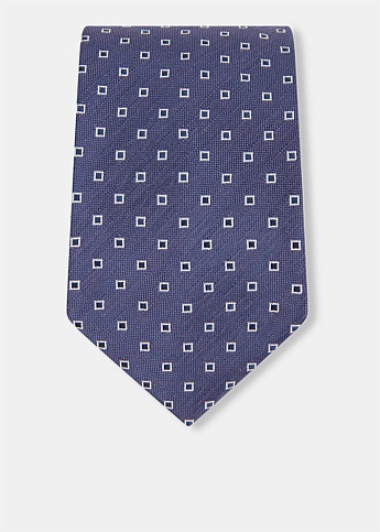 Square Pattern Silk Linen Tie