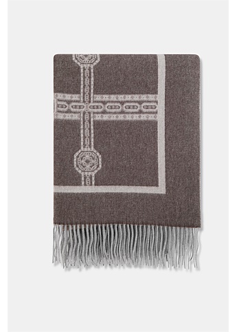 Brown Silk-Cashmere Throw Blanket