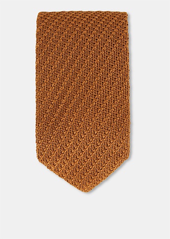 Brown Knitted Silk Tie