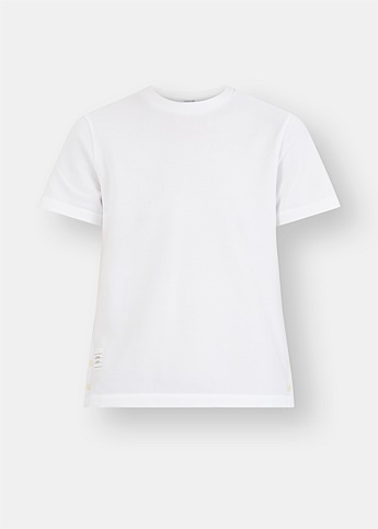 Tri-Colour Back Stripe White T-Shirt