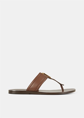 Brighton Brown Leather Thong Sandals 