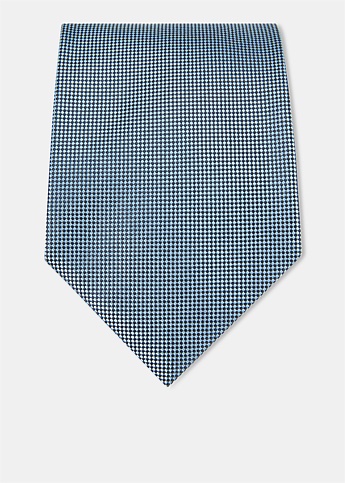 Micro Pattern Blue Silk Tie