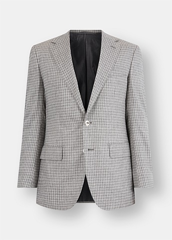 Light Grey Check Silk Cashmere Sport Jacket 
