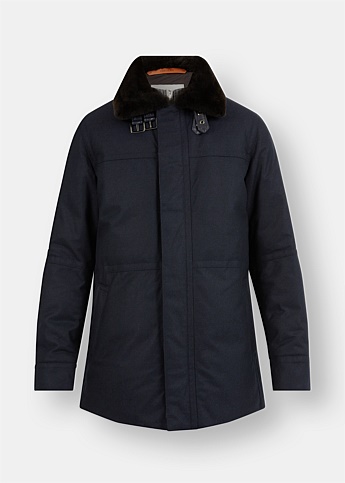 Navy Outerwear Down Jacket