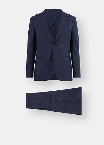 Supersoft Navy Striped Suit 