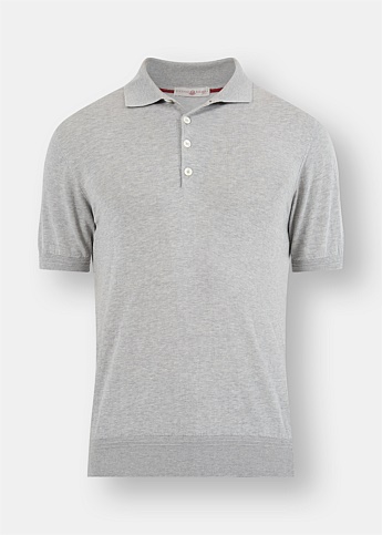 Grey Cotton Polo Shirt 