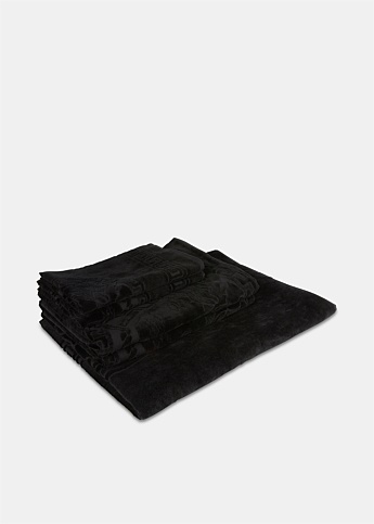 Medusa Five Piece Black Towel Set