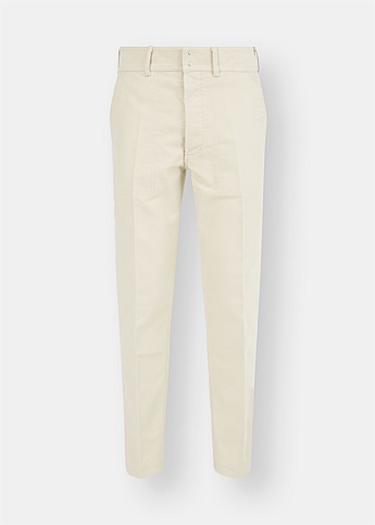 Cream Cotton Chino Pants