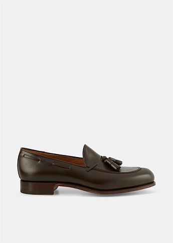 Brown Tassel Leather Loafers 