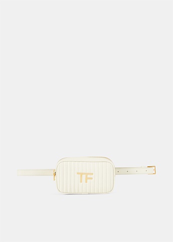 Cream Quilted Leather Belt Bag