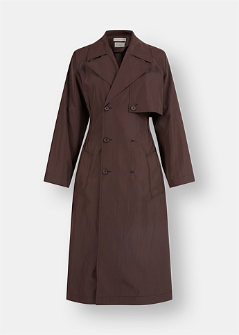 Red Tailored Technical Trench Coat