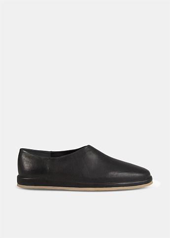 'The Mule' Black Leather Loafers