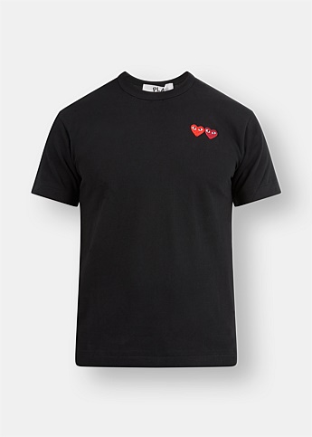 Black Double Heart Short Sleeve T-Shirt