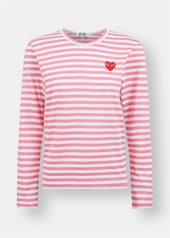 Pink Stripe Long Sleeve Top